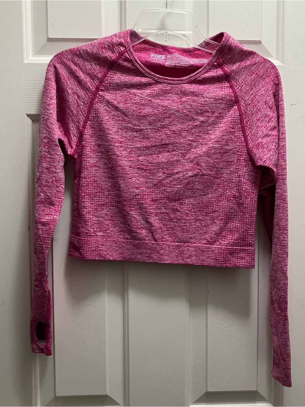 Pink Victoria’s Secret Active Pink Crop Seamless Long Sleeve Women’s L